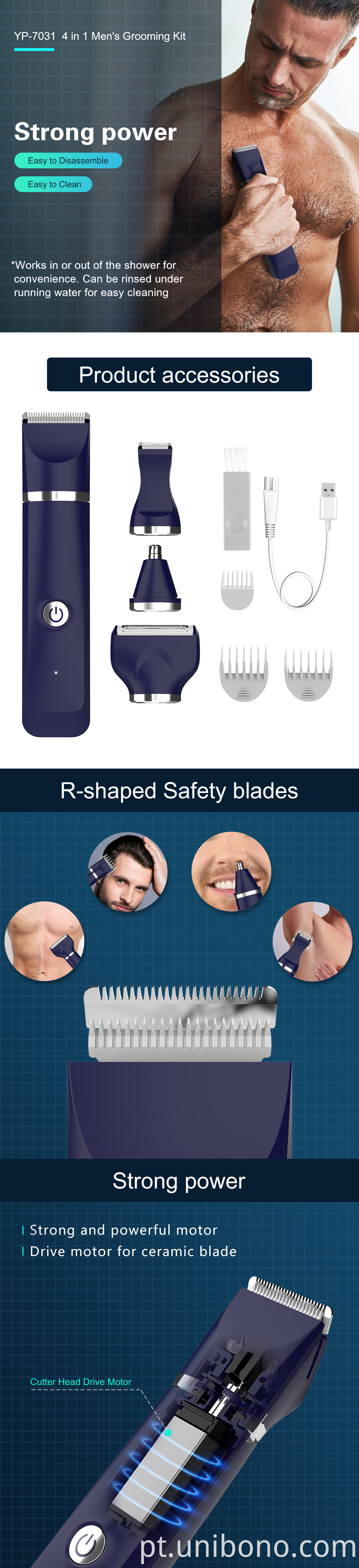 Pop trend 4 in 1 face beard trimmer